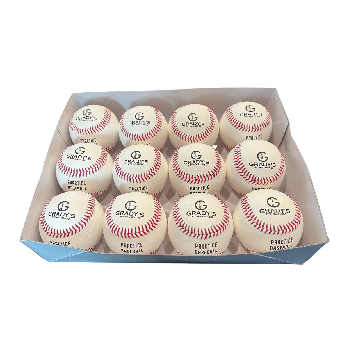 Dozen box of GPS genuine leather practice baseballs