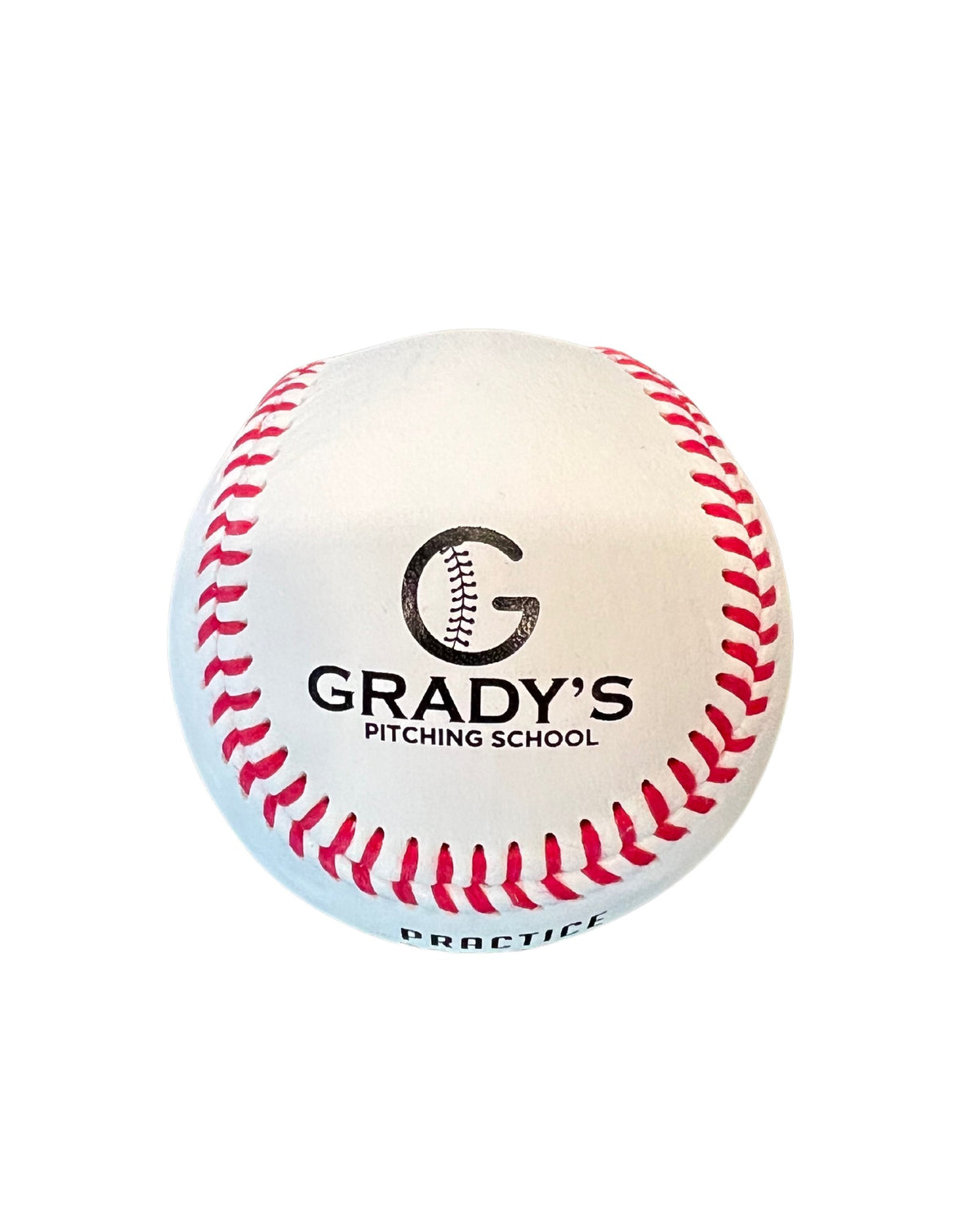 Close-up of a GPS genuine leather practice baseball