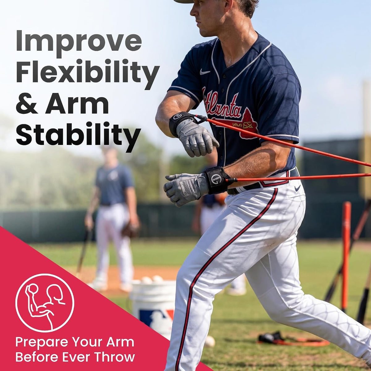 Red 10 lb band for shoulder flexibility work