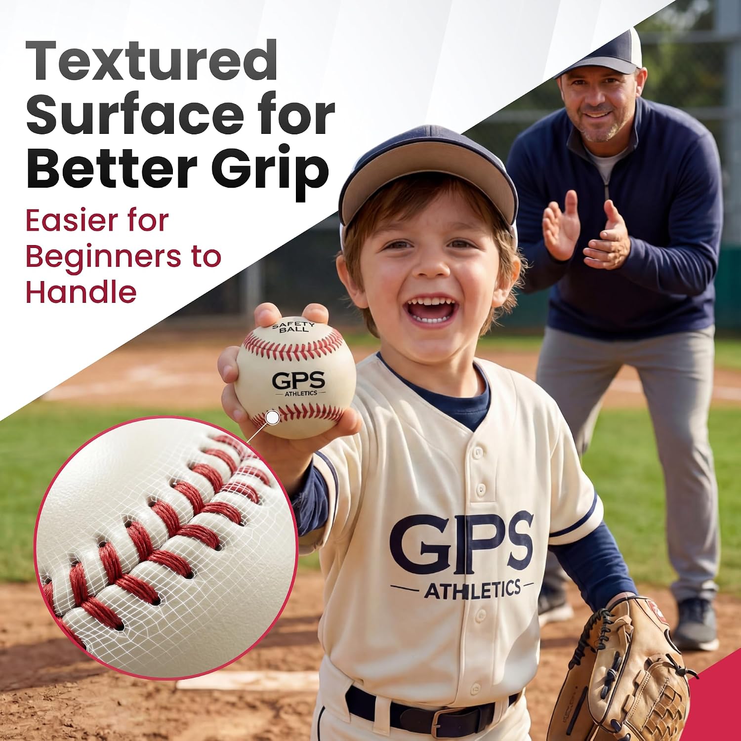 GPS 6 Practice Baseballs for Kids - soft low-impact