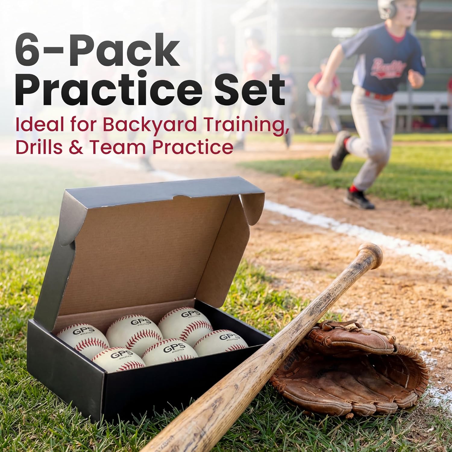 GPS 6 Practice Baseballs for Kids - soft low-impact