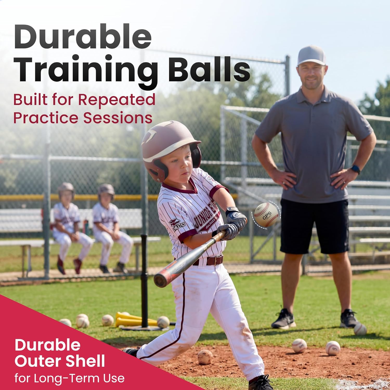GPS 6 Practice Baseballs for Kids - soft low-impact
