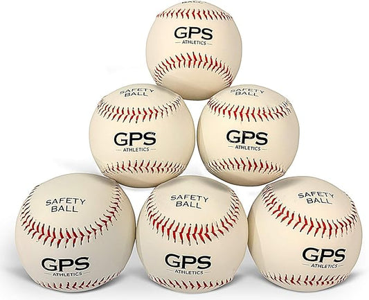 GPS 6 Practice Baseballs for Kids – Soft, Low-Impact Youth Training Baseballs (6-Pack)
