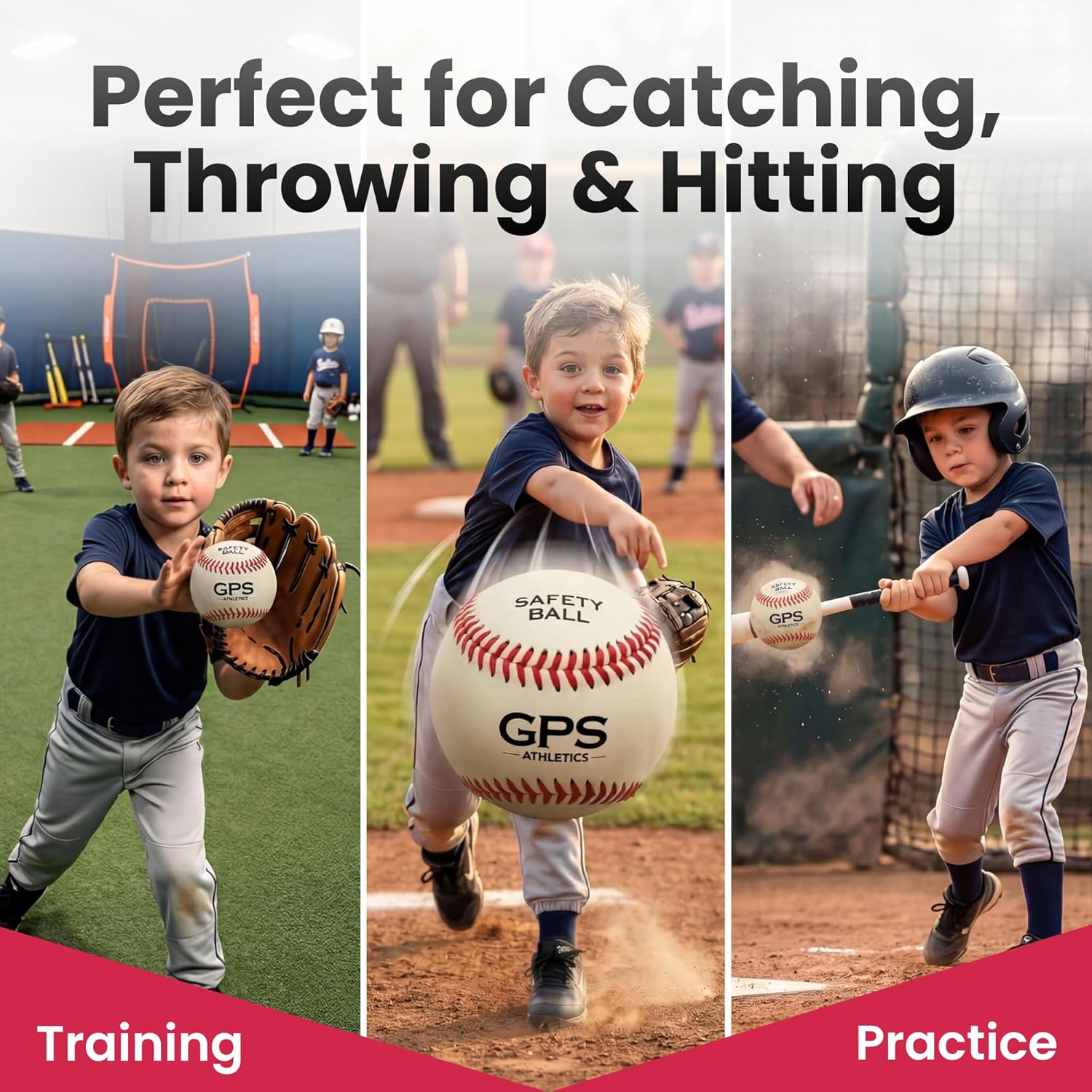 GPS 6 Practice Baseballs for Kids - soft low-impact