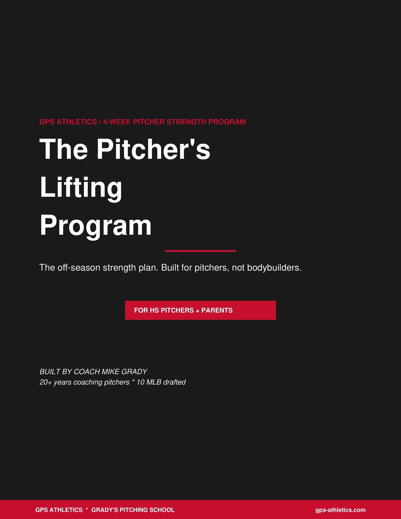 Pitcher Lifting Program cover